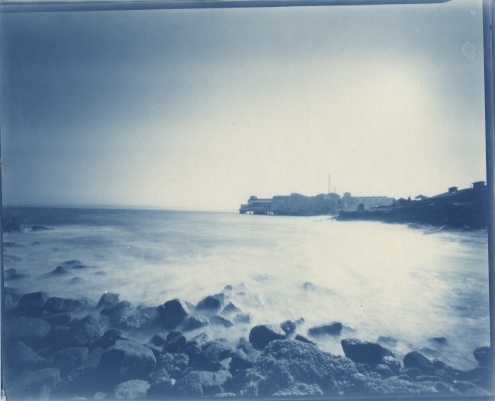 cyanotype from 8x10 pinhole image