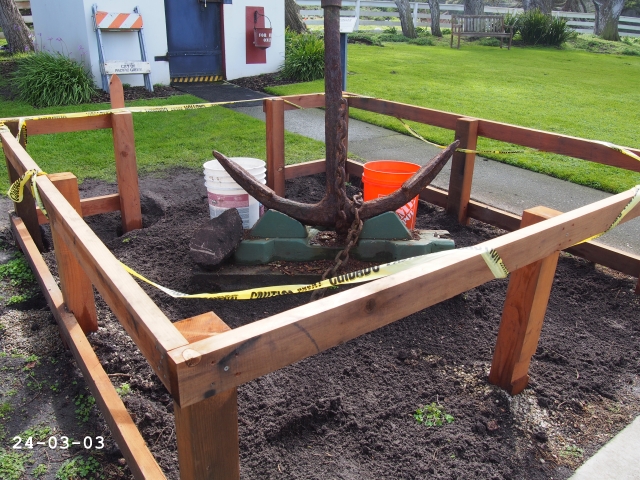 restoration as of March 3, 2024 of the Gypsy Anchor on display