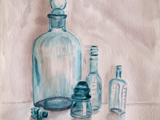 blue bottles